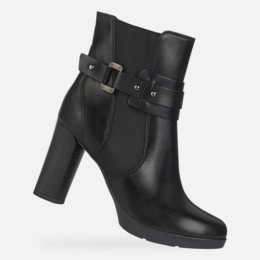 Geox Ankle Boots Black Anylla High - Geox Womens Shoes - AFBDSN163